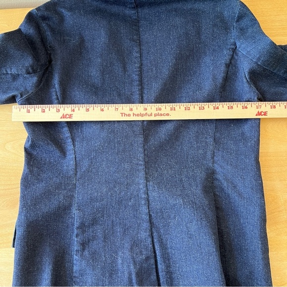 NWT J MCLAUGHLIN BLAZER 2 DENIM COTTON BLD DBL BREASTED DK BLUE CAREER CASUAL - Picture 6 of 12